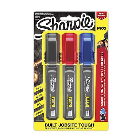 Sharpie Pro Assorted Chisel Tip Permanent Marker 3PK 2018335